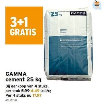 GAMMA Gamma cement aanbieding