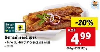 Lidl Gemarineerd spek aanbieding