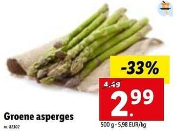 Lidl Groene asperges aanbieding