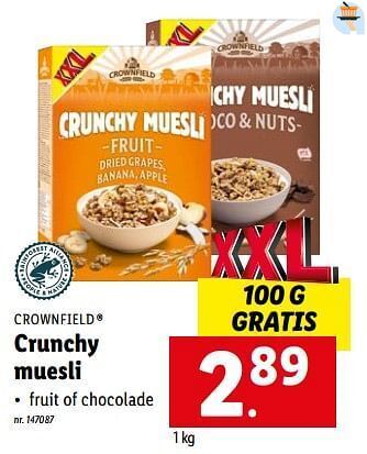 Lidl Crunchy muesli aanbieding
