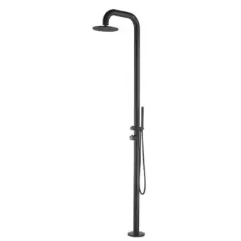 Sawiday Saniclass Outdoor Deluxe vrijstaande buitendouche met handdouche en regendouche mat zwart aanbieding