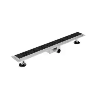 Sawiday Saniclass 2.0 douchegoot 120cm met rooster met vloerflens zwart mat aanbieding