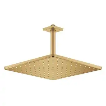 Sawiday Grohe Rainshower hoofddoucheset: hoofddouche 310 vierkant m. douchearm plafondmontage 14.2cm m. 1 straalsoort brushed cool su aanbieding