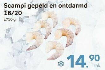 Scampi gepeld en ontdarmd 16-20