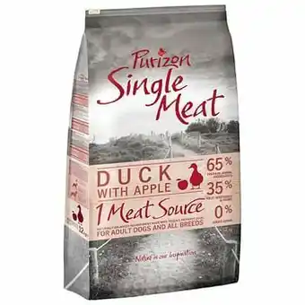 12kg Single Meat Adult Eend met Appel Purizon Hondenvoer