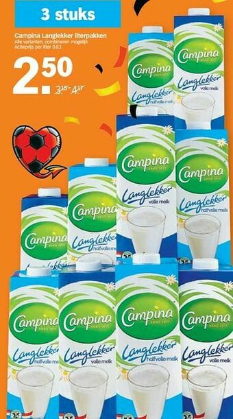 Albert Heijn Campina langlekker literpakken aanbieding