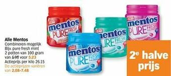 Albert Heijn Mentos pure fresh mint aanbieding