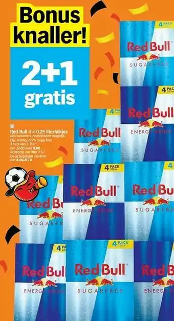 Albert Heijn Red bull energy drink sugarfree aanbieding