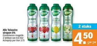 Albert Heijn Teisseire siropen 0% aanbieding