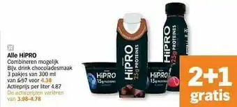 Albert Heijn Hipro drink chocoladesmaak aanbieding