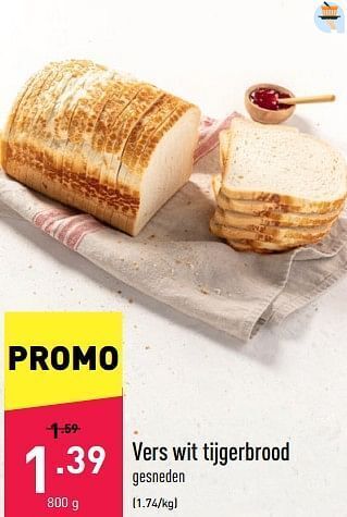 ALDI Vers wit tijgerbrood aanbieding