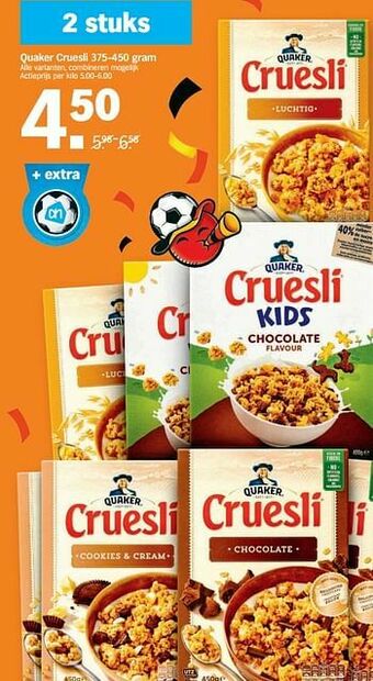 Albert Heijn Quaker cruesli aanbieding