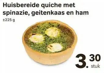 Bon Ap Huisbereide quiche met spinazie, geitenkaas en ham aanbieding