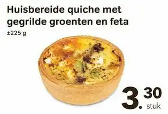 Huisbereide quiche met gegrilde groenten en feta