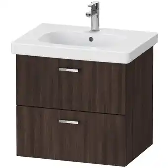 Duravit XBase Wastafelonderkast 60x45.8x56cm Standaard greep met softclose spaanplaat Kastanje Mat