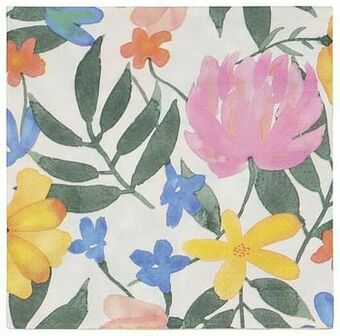 HEMA HEMA Servetten 33x33 Papier Bloemen - 20 Stuks aanbieding