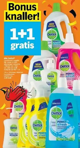 Albert Heijn Dettol power + fresh allesreiniger katoenfris aanbieding