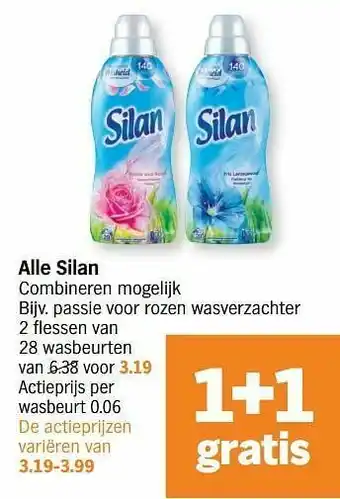 Albert Heijn Silan passie voor rozen wasverzachter aanbieding