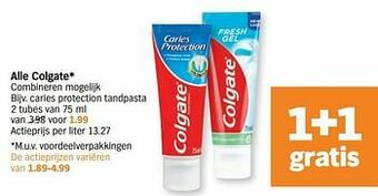 Albert Heijn Colgate caries protection tandpasta aanbieding