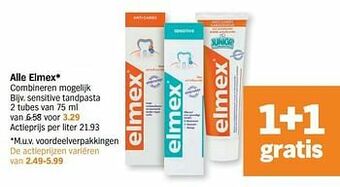 Albert Heijn Elmex sensitive tandpasta aanbieding