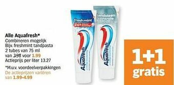 Albert Heijn Aquafresh freshmint tandpasta aanbieding