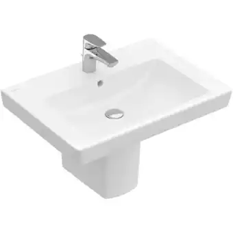 Sawiday Villeroy en Boch Subway 2.0 wastafel 65x47cm 1 kraangat met overloop ceramic+ wit aanbieding