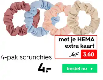 HEMA 4-pak scrunchies aanbieding