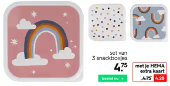 HEMA Set van 3 snackboxjes aanbieding