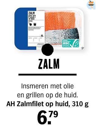 Albert Heijn Ah zalmfilet op huid aanbieding