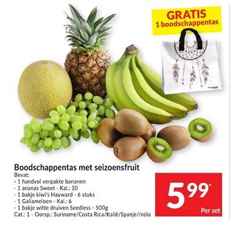 Intermarché Boodschappentas met seizoensfruit aanbieding