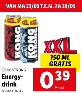 Lidl Kong Strong Energy drink aanbieding