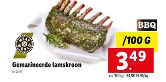 Lidl Gemarineerde lamskroon aanbieding