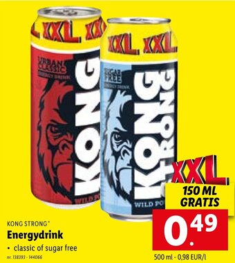 Lidl Kong Strong Energydrink aanbieding