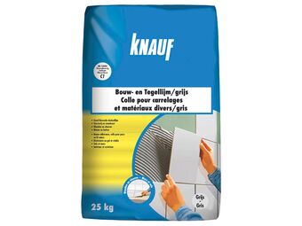 Hubo Knauf bouw- en tegellijm 25kg grijs aanbieding
