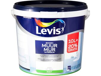 Hubo Levis muurverf mat 12l wit aanbieding