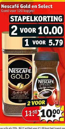 Kruidvat Nescafe Gold En Select aanbieding