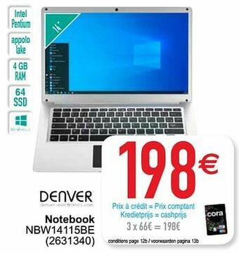 Cora Denver notebook nbw14115be aanbieding