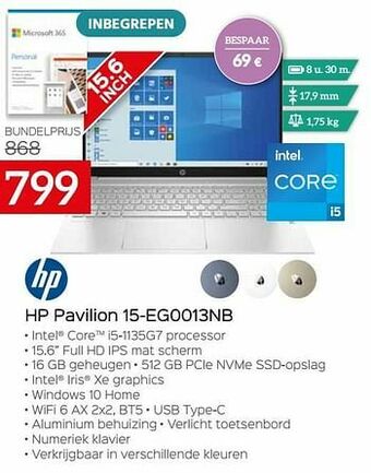 Selexion Hp pavilion 15-eg0013nb aanbieding