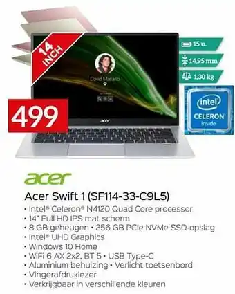 Selexion Acer swift 1 sf114-33-c9l5 aanbieding