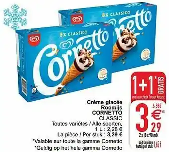 Cora Crème glacée roomijs cornetto classic aanbieding