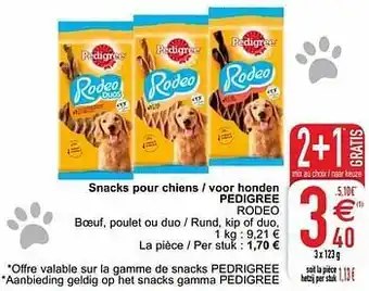 Cora Snacks pour chiens - voor honden pedigree rodeo aanbieding