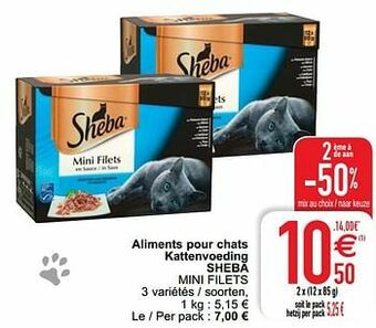 Cora Aliments pour chats kattenvoeding sheba mini filets aanbieding