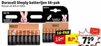 Kruidvat Duracell simply batterijen aanbieding