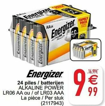 Cora 24 piles - batterijen alkaline power lr06 aa ou - of lr03 aaa aanbieding
