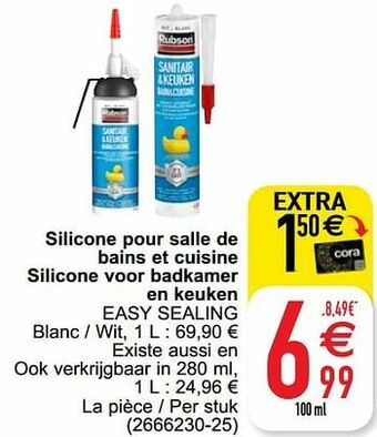 Cora Silicone pour salle de bains et cuisine silicone voor badkamer en keuken easy sealing aanbieding