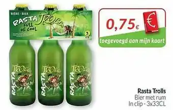 Intermarché Rasta trolls bier met rum aanbieding
