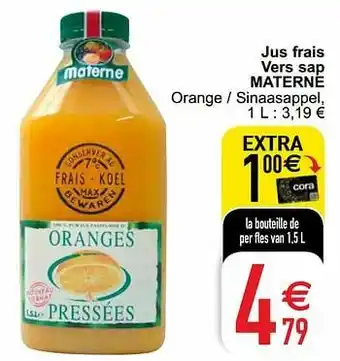 Cora Jus frais vers sap materne aanbieding