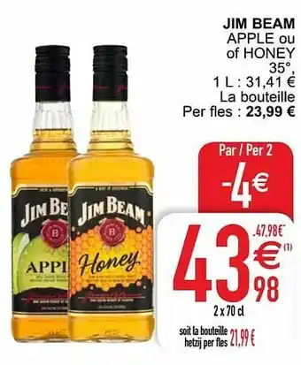 Cora Jim beam apple ou of honey 35° aanbieding