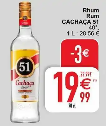 Cora Rhum rum cachaça 51 40° aanbieding