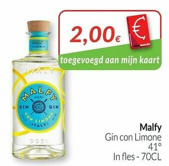 Intermarché Malfy gin con limone 41° aanbieding